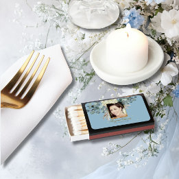 90ème Floral Blue Gold Elegant Photo Anniversaire