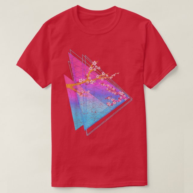 90er Art Sakura Blume Blossom Japan Vaporwave Cher T-Shirt (Design vorne)