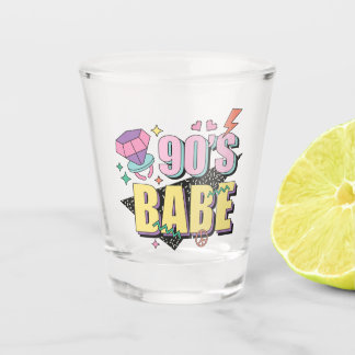 "90er Babe" Nostalgisches Geschenk Schnapsglas