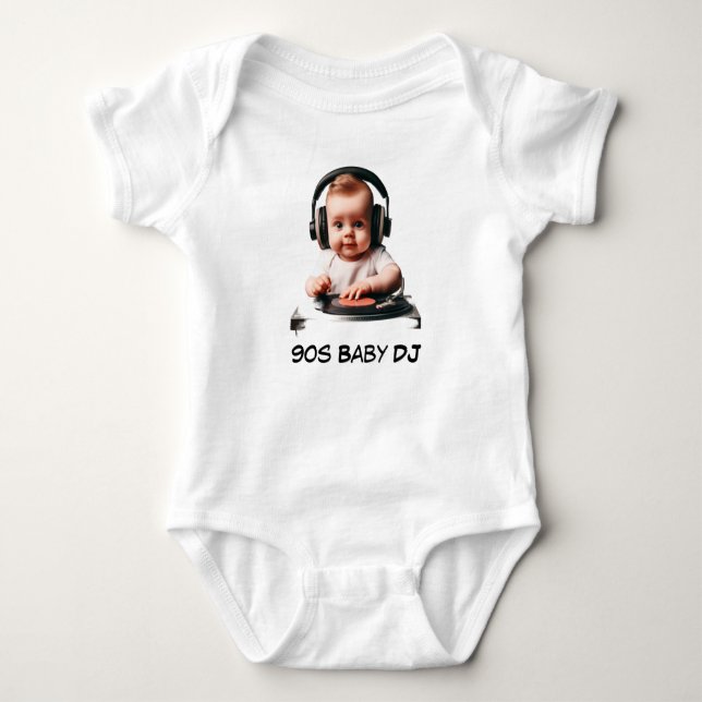 90er Baby DJ Body Anzug Strampler (Vorderseite)