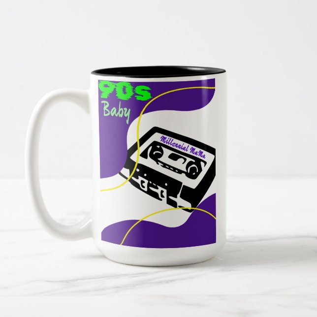 90er Baby Millennium MaMa Zweifarbige Tasse (Links)
