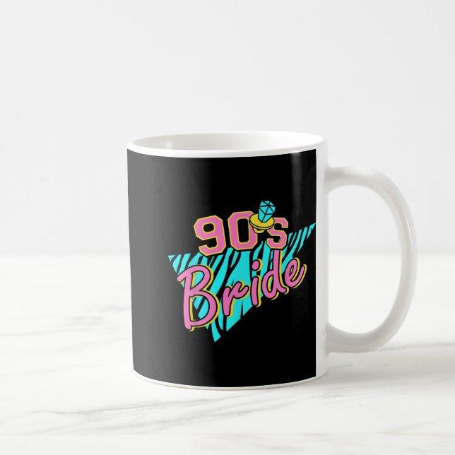 90er Braut Brautjungfer Retro passende Junggeselli Kaffeetasse (Rechts)