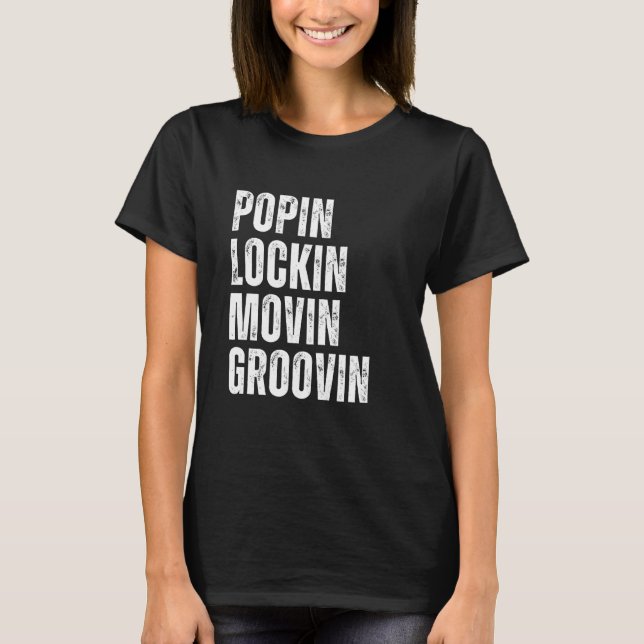 90er Breakdance Retro Dance Crew Old School Music T-Shirt (Vorderseite)