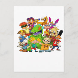 90er-Cartoon-Mashup-T-Shirt Postkarte