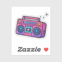 90er Glitter Boombox Transparent Kiss Cut