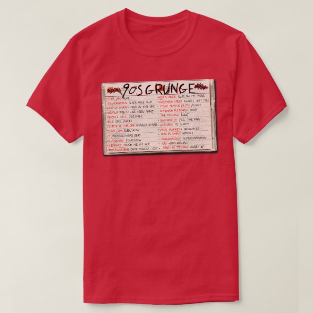 90er Grunge Rock Tape Cassette T-Shirt (Design vorne)