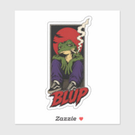 90er Grunge Skater Frosch rauchender Die-Cut Aufkl Aufkleber