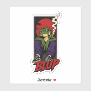 90er Grunge Skater Frosch rauchender Die-Cut Aufkl Aufkleber