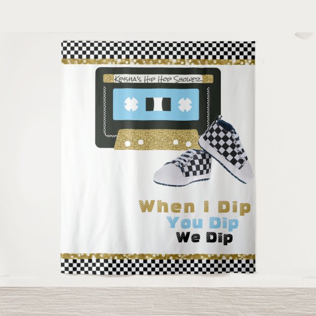 90er Hip Hop BOY Baby Shower Foto Back Drop Wandteppich (Vorderseite)