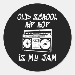 90er Hip Hop Old School Boombox Music Lover Runder Aufkleber