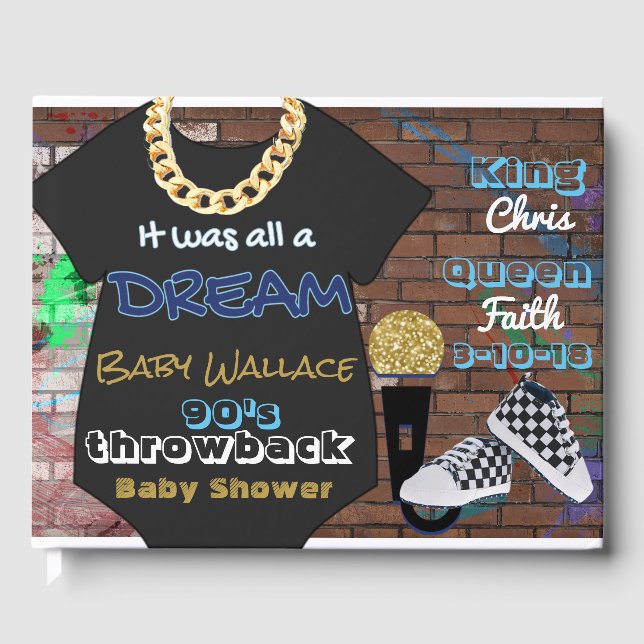 90er Jahre Hip Hop BOY Baby Shower Custom Gästebuc Gästebuch (Vorderseite)