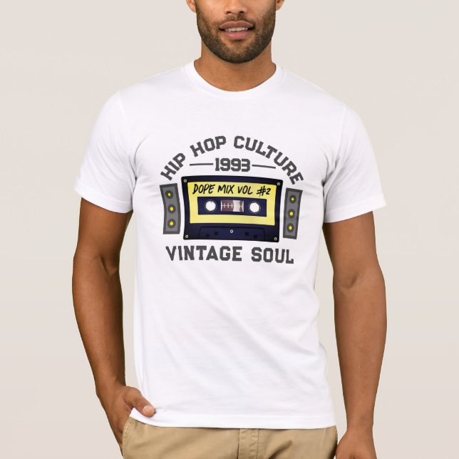 90er Jahre HIP-HOP KULTUR CASSETTE GRAFIK T-Shirt (Vorderseite)