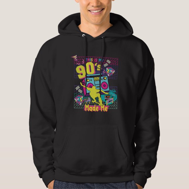 90er Jahre Hip Hop Vibes Retro machte mich Hoodie (Vorderseite)