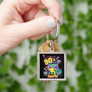 90er Jahre Hip Hop Vibes Retro machte mich Schlüsselanhänger