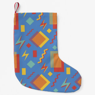 90er Jahre nahtloses Muster. Hintergrund für Memph Kleiner Weihnachtsstrumpf
