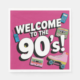 90er Jahre Party willkommen zu den 90er-Jahren Par Serviette