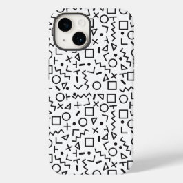 90er Jahre Schwarz-Weiß-Formen-Muster Case-Mate iPhone 14 Hülle