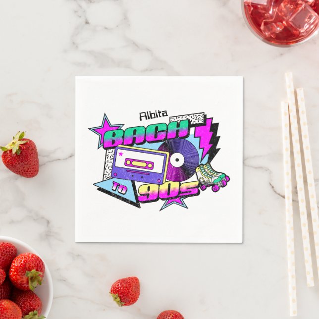 90er-Junggeselinnen-Abschied Serviette (Beispiel)