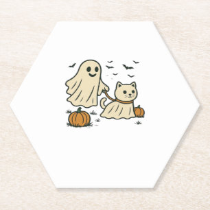 90er-Katzen-Kürbis-Halloween-Blumen-Schauerliche-J Untersetzer
