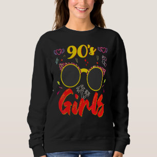 90er Mädchen Retro 90er Mode Leopard Print Sunglas Sweatshirt