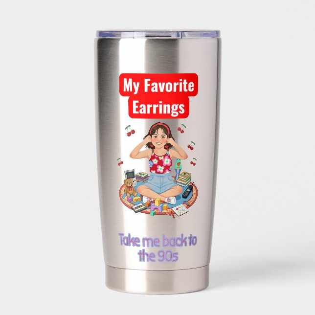 90er Nostalgia Mädchen  Thermobecher (Vorderseite)