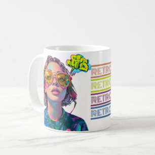 90er Retro-Cool-Girl-Übergrößen-Sonnenbrille Vinta Kaffeetasse