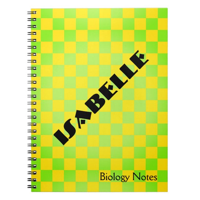90er Retro Karo Personalisiertes Notizbuch Notizblock (Vorderseite)