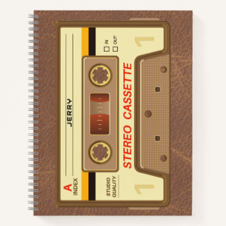 90er Retro-Kassettenband mit Namen Notizbuch