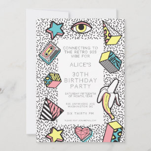 90er Retro-Party Event Einladung