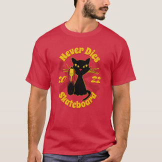 90er Skateboard Katze Skateboard stirbt nie Famili T-Shirt
