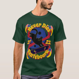90er, Skateboard Katze, Skateboard stirbt nie T-Shirt