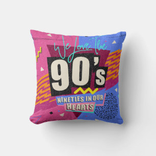 90er und 80er Poster. Wir lieben die 90er. Retro-S Kissen