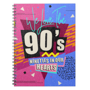 90er und 80er Poster. Wir lieben die 90er. Retro-S Notizblock