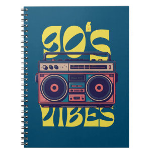 90er-Vibe Vintage-Boombox Notizblock