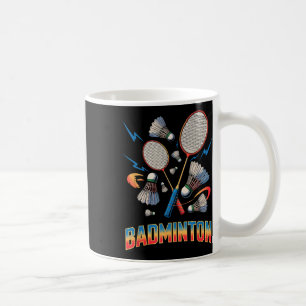 90er Vintage Badminton Spieler Shuttlecock Rakett Kaffeetasse