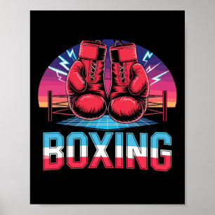 90er Vintage-Boxhandschuhe Fighter Boxer Poster