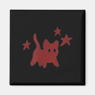 90er Y2k Gruselkatze Tomcat hat Angst unter Sterne Magnet