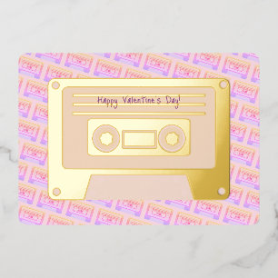 90er Y2k Kassetten-Rosa Fröhlichen Valentinstag Go Folien Feiertagskarte