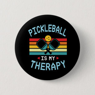 90Pickleball ist meine Therapie. Funny Pickleball Button