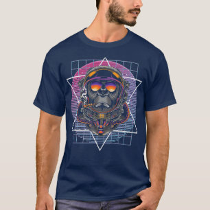 90s Art Synthwave Damwave Aesthetics Monkey Astr T-Shirt