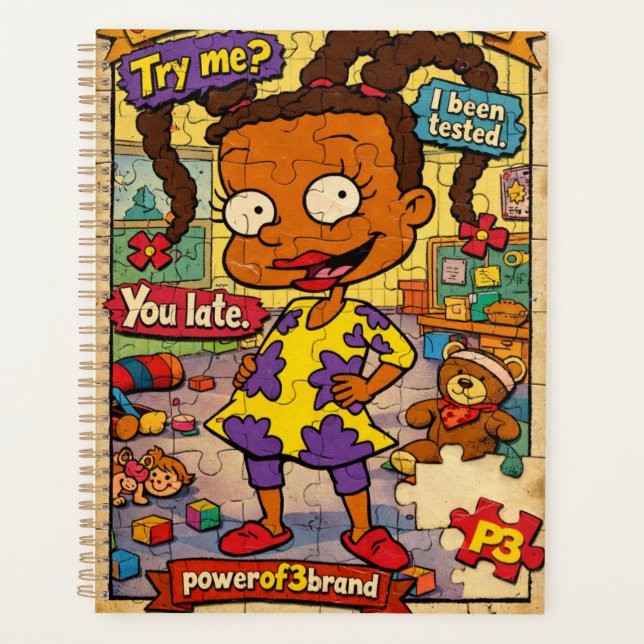 90s Comic Style Goal Setter Notebook Planer (Vorderseite)