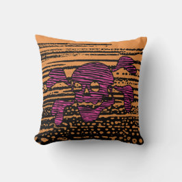 90s Goth Rockabilly Skull and Crossbones Punk Joll Kissen