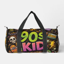 90s Kids Retro Pizza Fun Pattern Duffle Bag