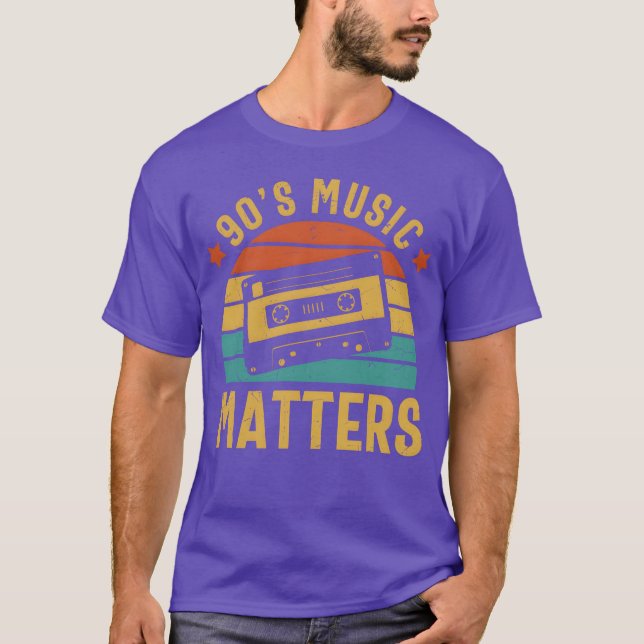 90s Music Matters Sunset Old School Nostalgia Gift T-Shirt (Vorderseite)