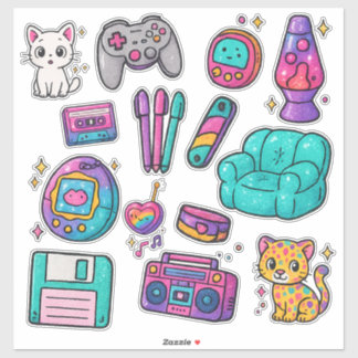 90s Prop Pack Stickers – Glitter Aufkleber