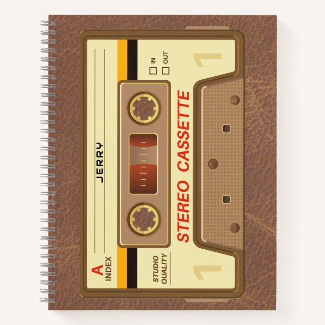 90s Retro Cassette Tape with Name Notizbuch (Vorderseite)