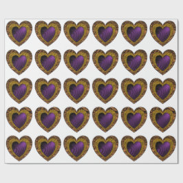 90s Rockabilly Punk Heart Tattoo Style Pattern Geschenkpapier