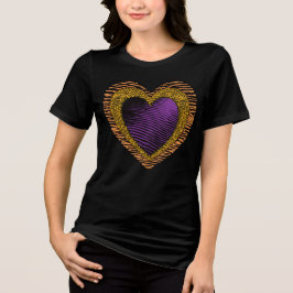 90s Rockabilly Punk Heart Tattoo Style Pattern Tri-Blend Shirt