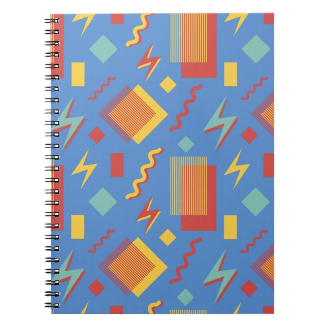 90s seamless pattern. Memphis background. Geometri Notizblock (Vorderseite)