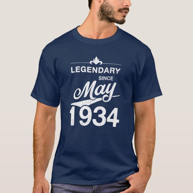 90th Birthday 90 Year Old Born in May 1934 Gift fu T-Shirt (Vorderseite)